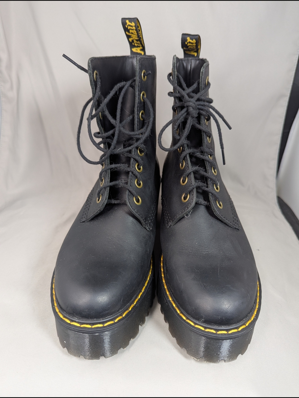 Dr Martens Black 8 Shriver Hi Women's Leather Heeled Boots - Picture 2 of 16